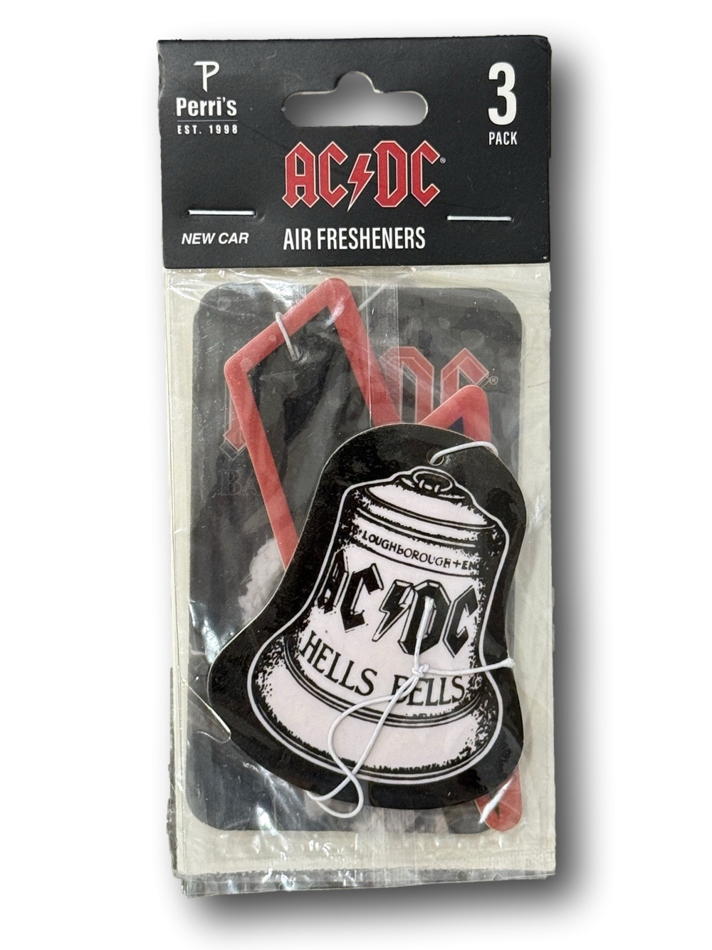 3-Pack AC/DC "Hells Bells" Licensed Air Fresheners - New Car Scent - NWT